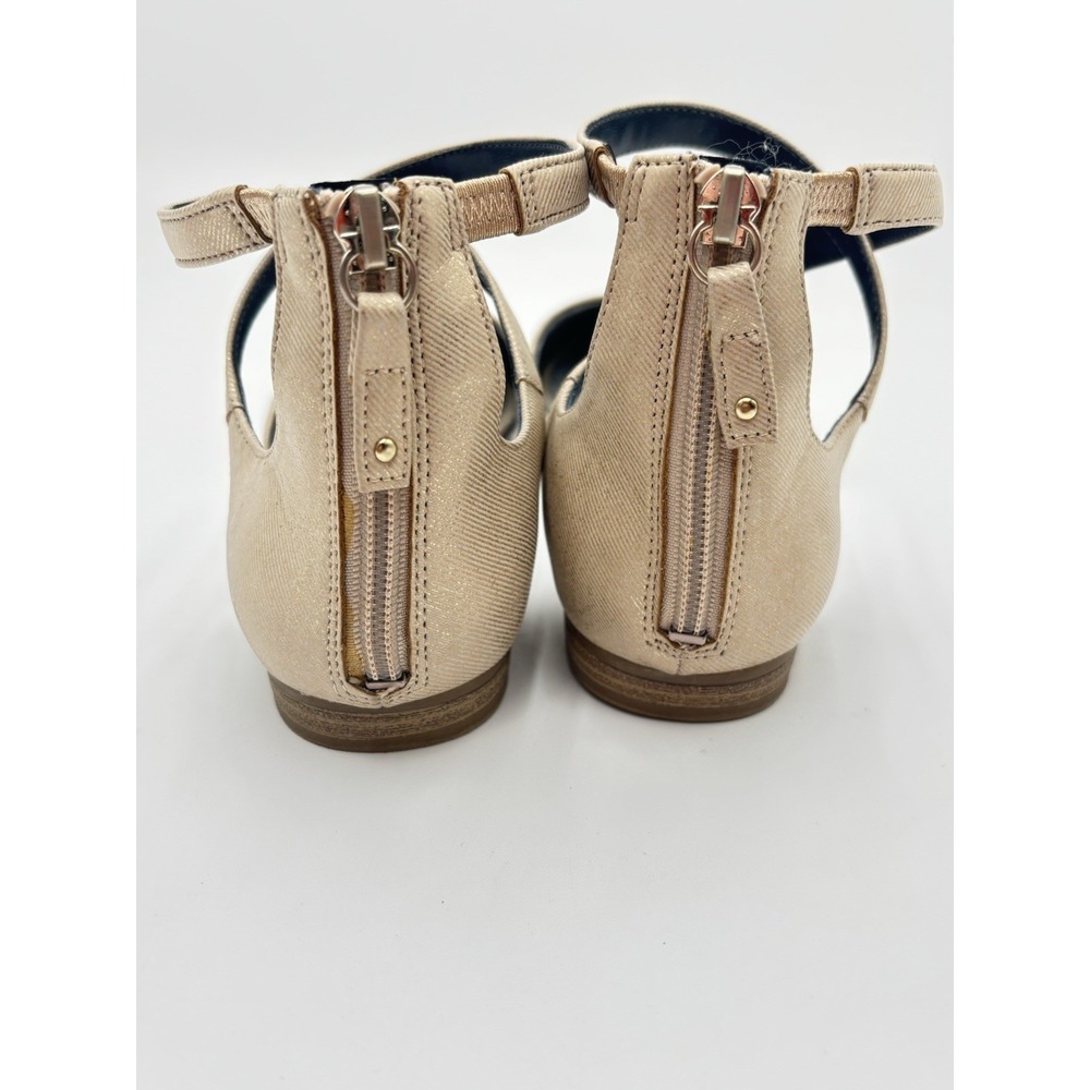 Dr Scholl's Nude Ankle Strap Flats Pointed Toe Memory Foam Shoes Women 9.5 - Picture 3 of 7